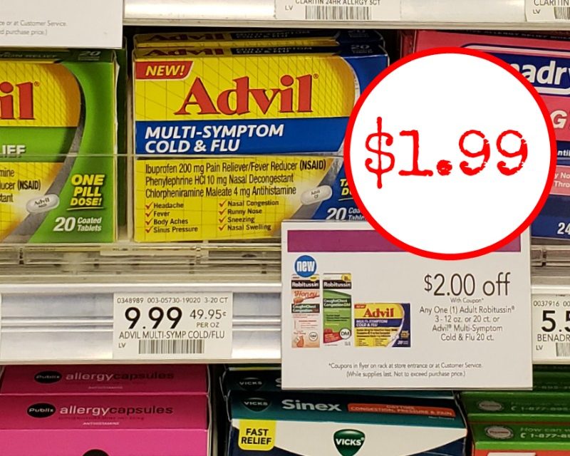 Advil Multi-Symptom Cold & Flu As Low As $1.99 At Publix