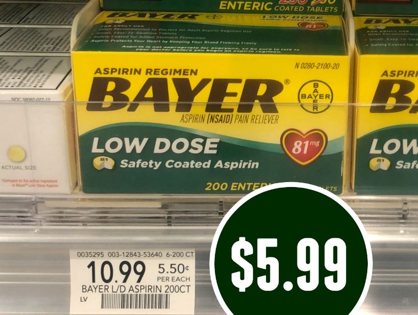 Bayer Aspirin 200 Count Box Just $5.99 At Publix (Reg Price $10.99)