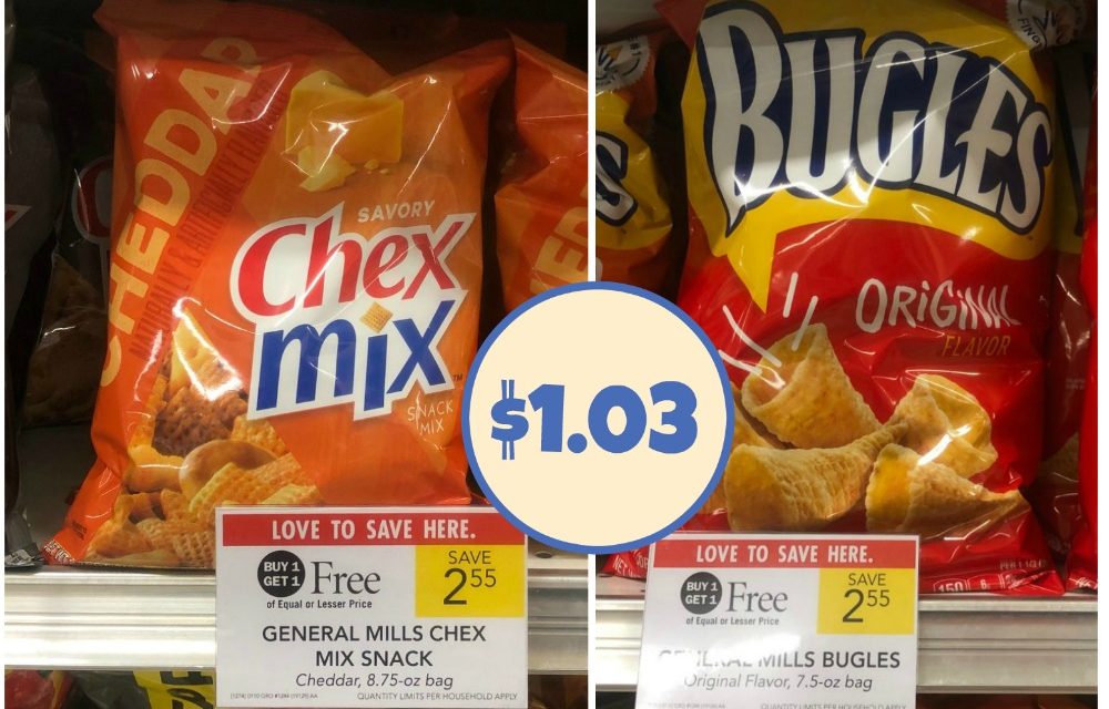 Chex Mix, Bugles Or Gardetto Snacks Just $1.03 Per Bag At Publix