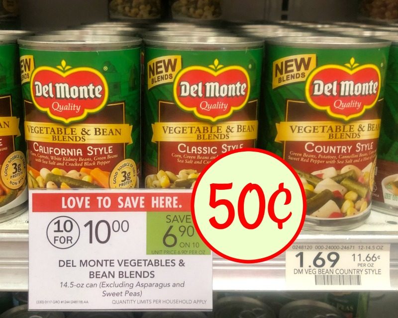 Del Monte Vegetables & Bean Blends Just 50¢ At Publix