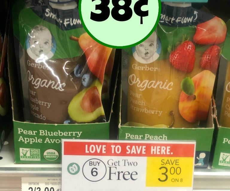 Gerber Baby Food Pouches Only 38¢ At Publix (Plus 75¢ Jars & Snacks)