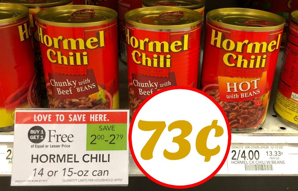 Hormel Chili As Low As 73¢ Per Can At Publix