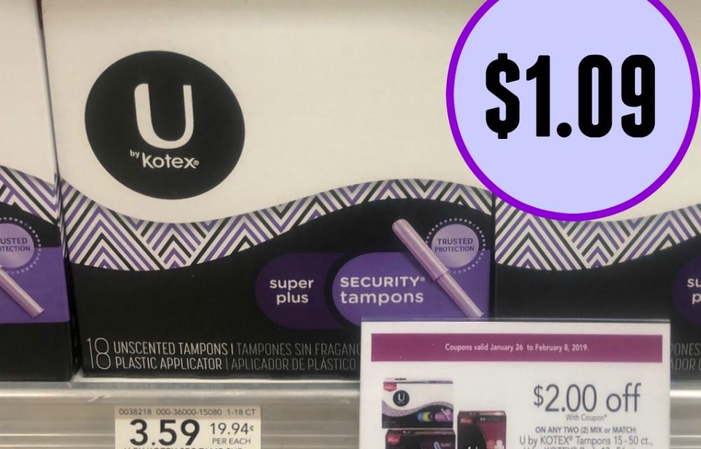 U By Kotex Products As Low As $1.09 At Publix