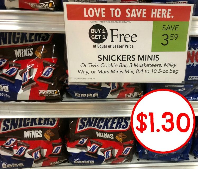 Snickers Minis Bags Just $1.30 Each At Publix