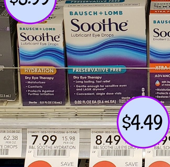 Bausch + Lomb Soothe Coupons For Publix Sale – As Low As $3.99 (Less Than Half Price!)