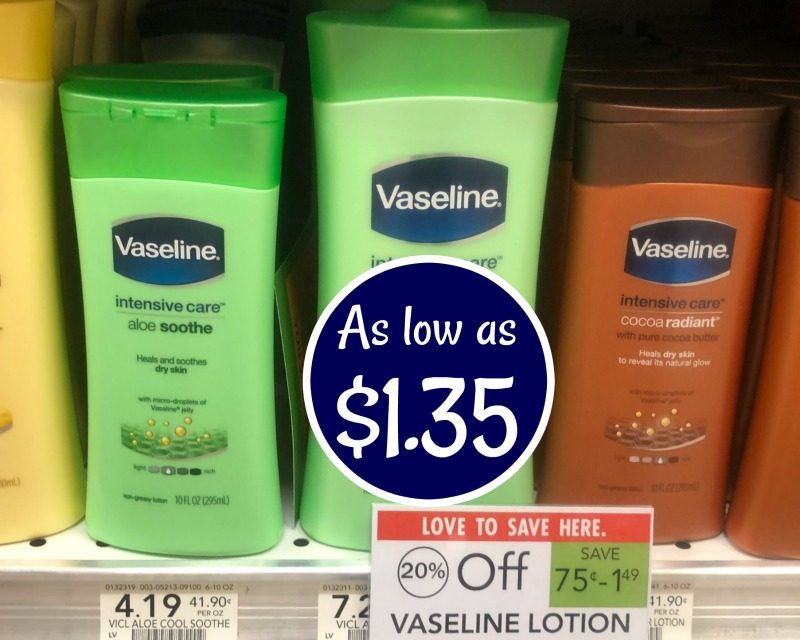 Vaseline Lotion As Low As $1.35 At Publix