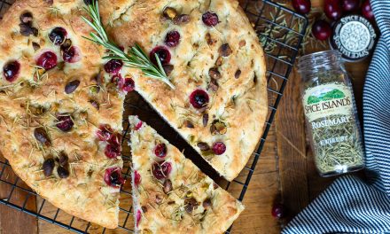 Grab Some Spice Islands Rosemary And Add This Rosemary Focaccia with Cranberry and Pistachio To Your Holiday Table