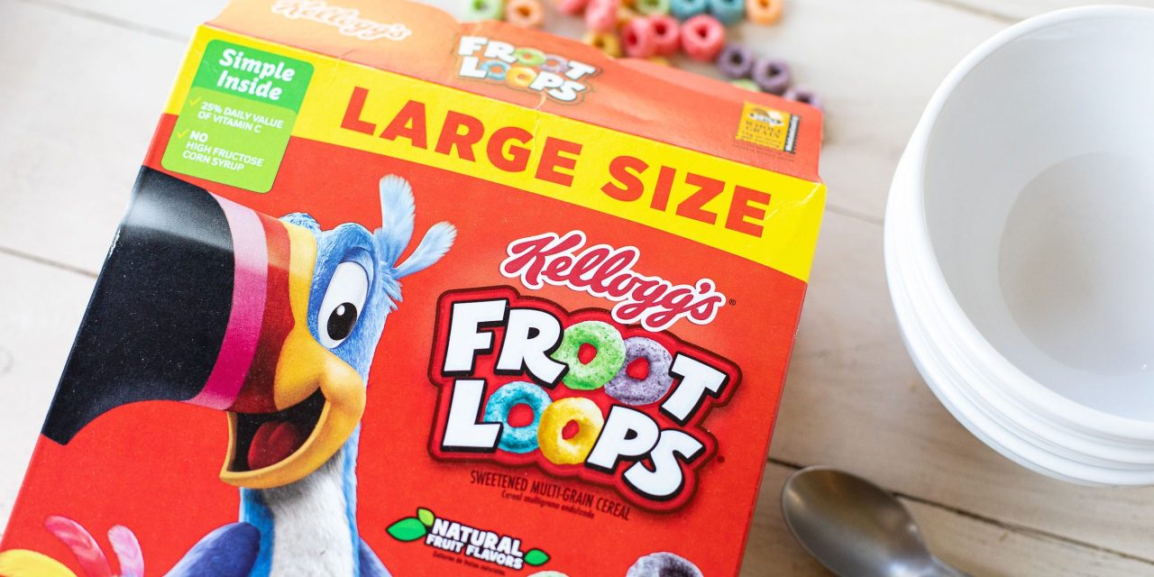 Big Boxes Of Kellogg’s Froot Loops, Apple Jacks or Frosted Flakes Just $2 At Publix