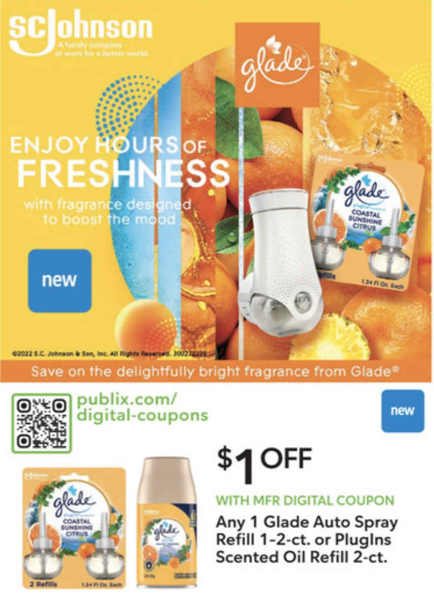 Try NEW Glade® Coastal Sunshine Citrus Scent - Save Now At Publix on I Heart Publix